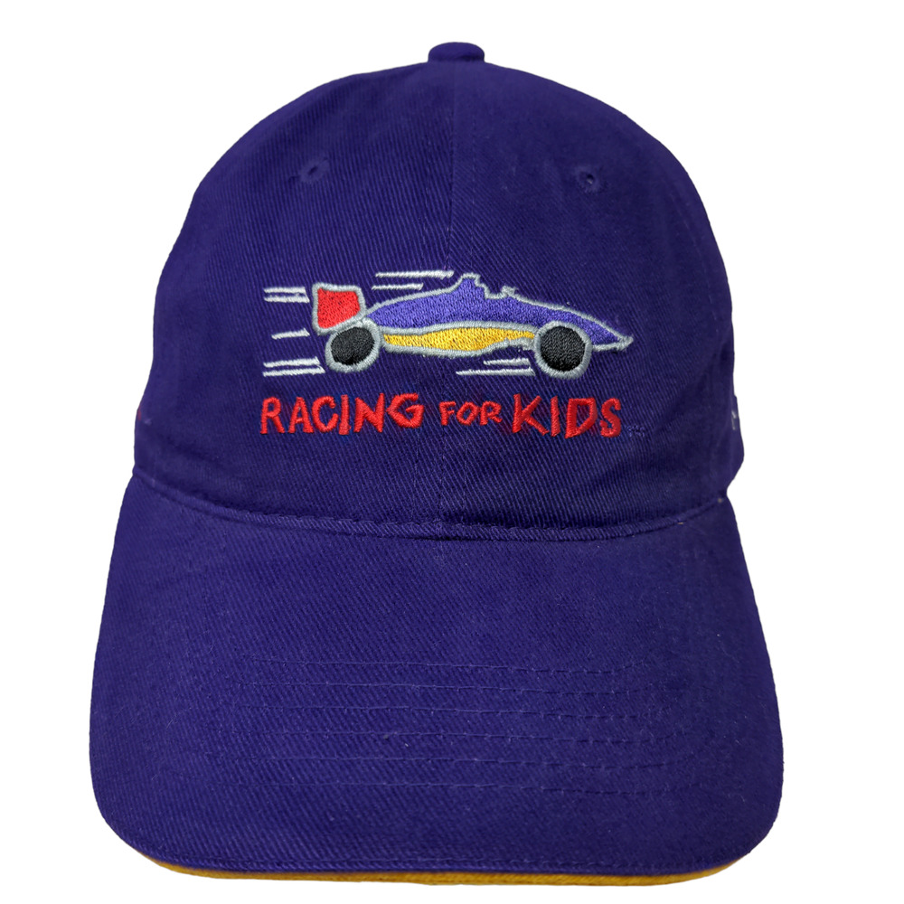 Racing for Kids Men's Strapback Hat Purple OSFA Embroidered Logo